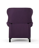 Accented Push Back Recliner Chair With Rolled Arms In Plum, Enjoy Cocooning Comfort
