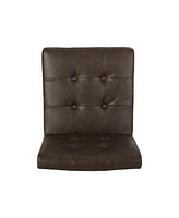 Industrial Counter Stool With Metal Base And Upholstered Seat