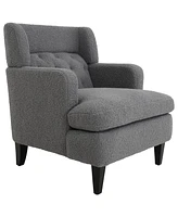 Streamdale Furniture Upholstered Accent Chair Tufted Armchair for Living Room and Bedroom, Dark Grey