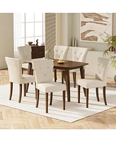 Dining Chairs Set of 2, Upholstered Kitchen & Dining Room Chairs(Cream)