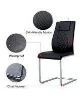 Streamdale Furniture Modern Dining Chairs with Faux Leather Padded Seat Dining Living Room Chairs Upholstered Chair with Metal Legs Design for Kitchen