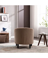 Living Room Accent Barrel Chair, Century Modern Style Decorative Chair, Armchair for Living Room with Thick Cushions and Pillows, Comfy Single Sofa Ch