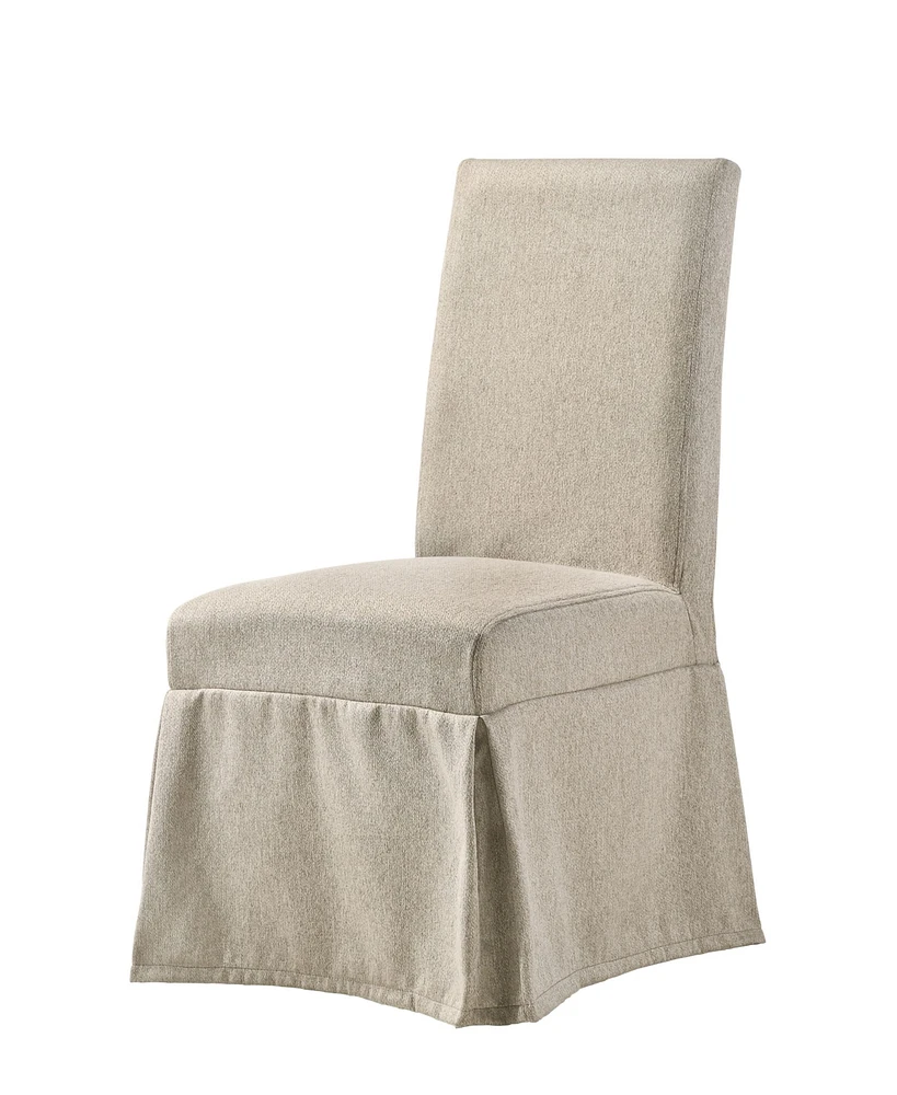 Streamdale Furniture Faustine Side Chair, Tan Fabric & Salvaged Light Oak Finish