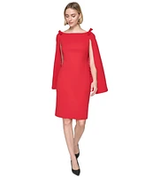 Karl Lagerfeld Paris Women's Bow-Shoulder Cape Dress