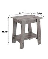 gaomon Side Table, End Table, Nightstand, 2-Tier Storage Shelf, Entryway Table, Sofa Table
