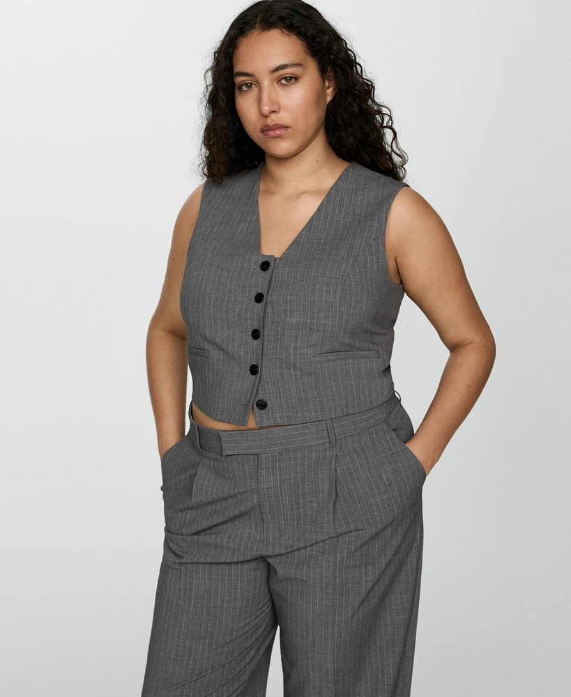 Mango Women's Pinstriped Suit Vest