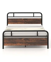 Sugift Queen Size Bed Frame with Industrial Headboard