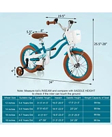 Sugift 12 Inch Kids Bike Adjustable with Removable Basket for 3-4 Years Old-12 inches