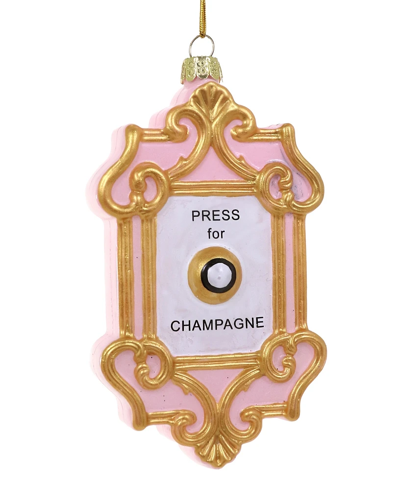 Cody Foster & Co. Champagne Button Glass Ornament