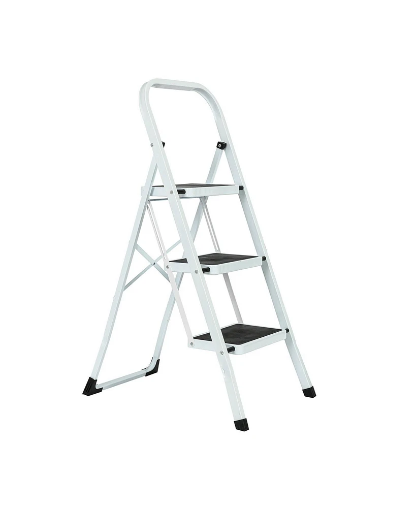 Flynama 3 Step Ladder Folding Step Stool , Lightweight Step Stools for Adults with Anti