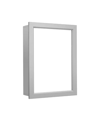 Sugift Wall-Mounted Mirrored Medicine Cabinet-Gray