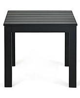 Sugift Wooden Square Patio Coffee Bistro Table-Black