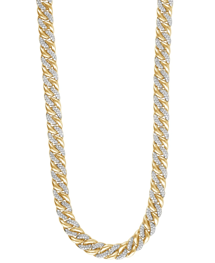 Men's Diamond Curb Link Chain 22" Statement Necklace (5 ct. t.w.) Sterling Silver or 14k Gold-Plated