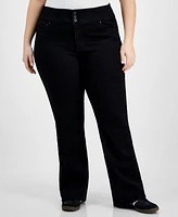 Celebrity Pink Trendy Plus Size High-Rise Curvy Bootcut Jeans