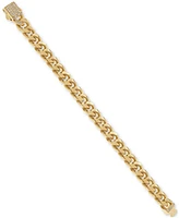 Blackjack Men's Miami Cuban Link Cubic Zirconia Bracelet Stainless Steel