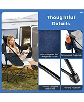 Sugift Hammock Camping Chair with Retractable Footrest and Carrying Bag-Navy