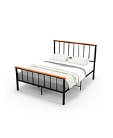 Sugift Queen Bed Frame with Headboard and Footboard-Queen Size