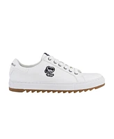 Karl Lagerfeld Paris Men's Side Heart Logo Patch Tumbled Leather Sneaker