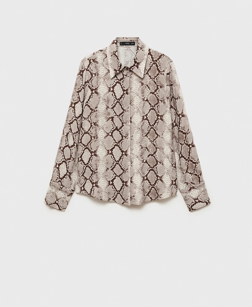 Mango Women's Snake Print Shirt