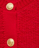 Mango Women's Jewel Buttons Detail Curly-Knit Cardigan