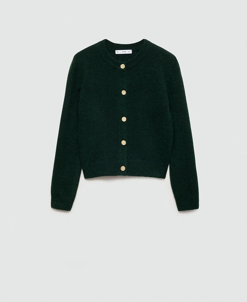 Mango Women's Jewel Button Detail Knitted Cardigan