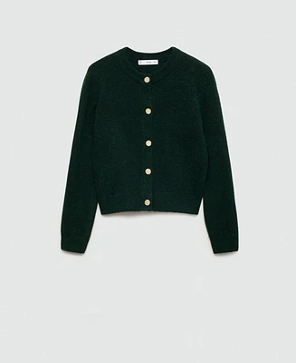Mango Women's Jewel Button Detail Knitted Cardigan