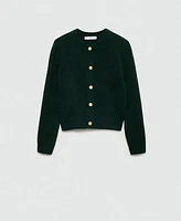 Mango Women's Jewel Button Detail Knitted Cardigan