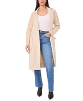 Vince Camuto Women's Cable-Knit-Sleeve Belted Coat