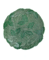 Vietri Lastra Holiday Green Figural Shallow Bowl