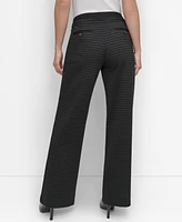 Dkny Women's Classic Plaid Ponte-Knit Pants