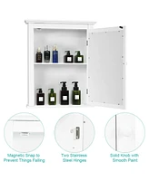 Sugift Bathroom Mirror Cabinet Wall Mounted Adjustable Shelf Medicine Storage-White