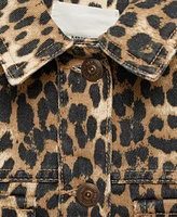 Mango Women's Leopard-Print Denim Jacket