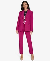 Calvin Klein Womens One Button Blazer Straight Leg Ankle Pants