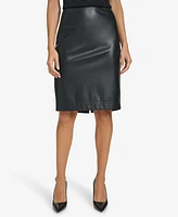 Calvin Klein Women's Faux-Leather Pencil Skirt