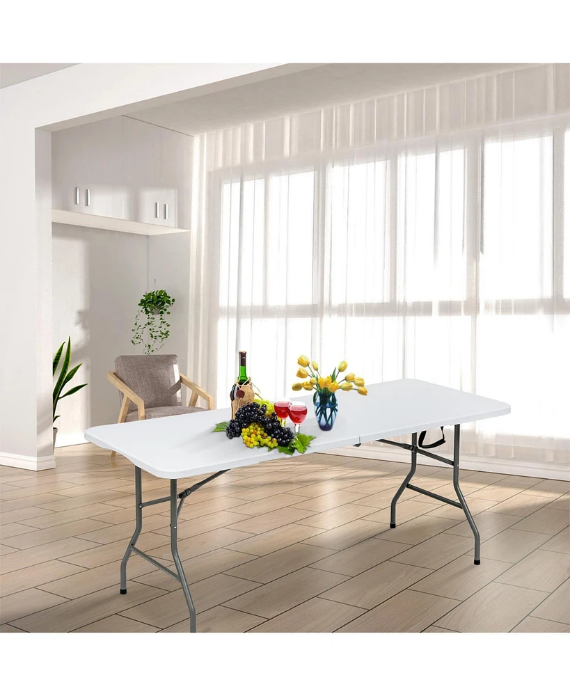 Sugift 6ft Portable Rectangular Folding Table for Outdoor and Indoor