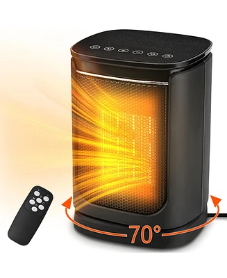 Sugift 1500W Electric Oscillation Table Space Heater ,Thermostat Portable Heater with 1-12h Timer and Remote for Office Home