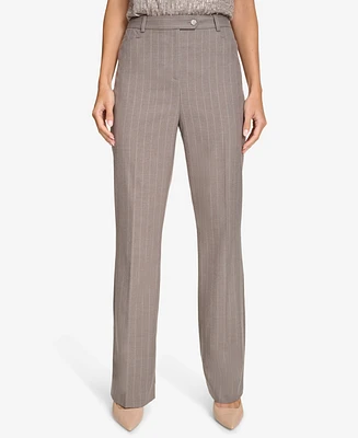 Calvin Klein Women's Straight-Leg Pinstripe Pants