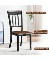 Sugift 2 Pieces Solid Whitesburg Spindle Back Wood Dining Chairs