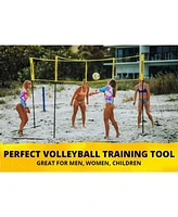 Crossnet Four Square Volleyball Net and Game Set with Carrying Backpack & Ball