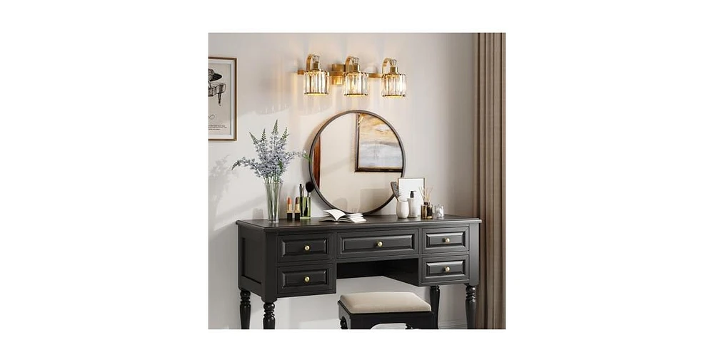 gaomon Crystal Gold Bathroom Vanity Light Light Modern Bathroom Vanity Light Fixtures