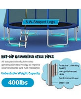 Sugift Outdoor Recreational Trampoline with Enclosure Net-16 ft