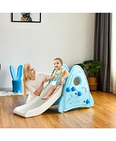 Sugift Freestanding Baby Slide Indoor First Play Climber Slide Set for Boys Girls -Blue