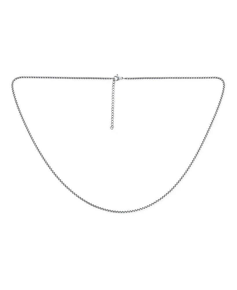 Bling Jewelry Thin Strong Simple Basic 2MM Yellow Rose Gold Plated Silver Tone Stainless Steel Basic Venetian Box Link Chain Necklace