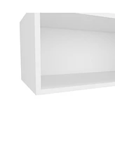 Fm Furniture Hard Rock Wall Cabinet in Melamine with Open Storage, Black