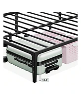 gaomon Bed Frame,14 Inch Metal Bed Frame, Heavy Duty Platform, Sturdy Steel Slat Platform, Noise Free, No Box Spring Needed With Huge Storage Space ,C