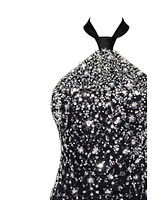 Milla Women's Striking Halterneck Crystal-Embellished Mini Dress, Xo