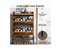 gaomon Shoe Cabinet with 2 Flip Drawers,Freestanding Shoe Storage Cabinet Organizer for Entryway,Narrow Shoe Rack Cabinet,Dry and Wet Separation Shoe