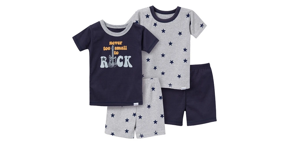 Gerber Toddler Neutral Top and Shorts Pajama Sets, 4-Piece, Dog