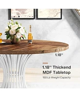 Tribesigns Round Dining Table for 4-6 People, 47