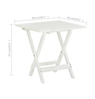 vidaXL Bistro Table White 18.1"x18.1"x18.5" Solid Acacia Wood